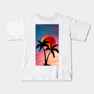 Sunset Palm Trees Kids T-Shirt
